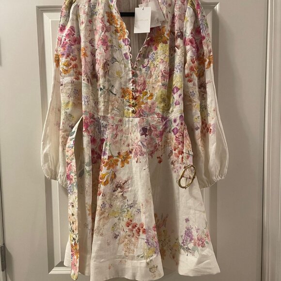 Zimmermann Natura Buttoned Mini Dress - Picture 5 of 10